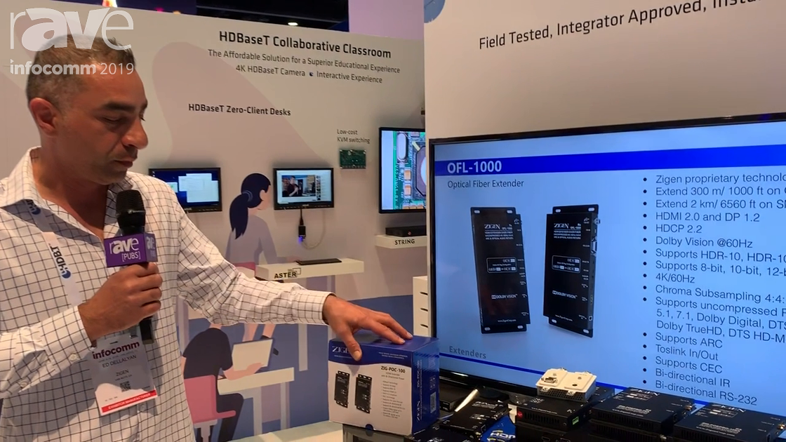 InfoComm 2019: ZIGEN Features Its ZIG-POC Family of Optical Fiber Extenders for 4K@60Hz 4:4:4