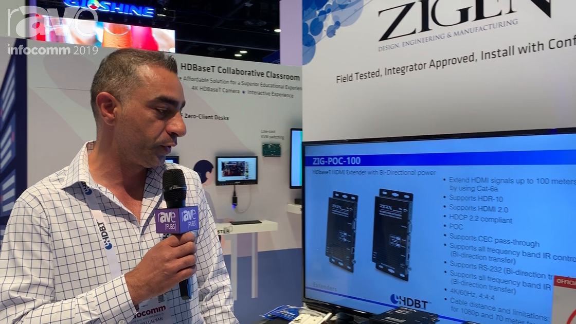 InfoComm 2019: ZIGEN Showcases the ZIG-POEPRO 18Gbps HDMI Extenders for 4K@60Hz 4:4:4 Signals