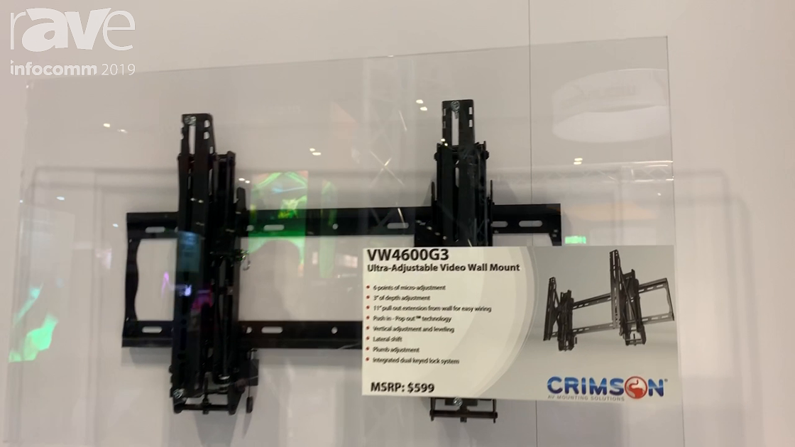 InfoComm 2019: Crimson AV Features the VW4600G3 Ultra-Adjustable Video Wall Mount