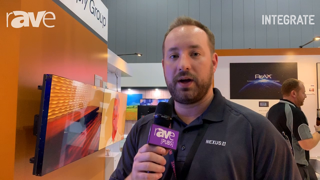 Integrate 2019: Nexus 21 Demos Apex Motorized Wall Mount in the AV Supply Group Stand