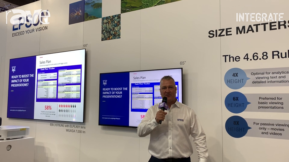Integrate 2019: Epson Compares Projectors and Flat Panels, Talks About How Size Matters