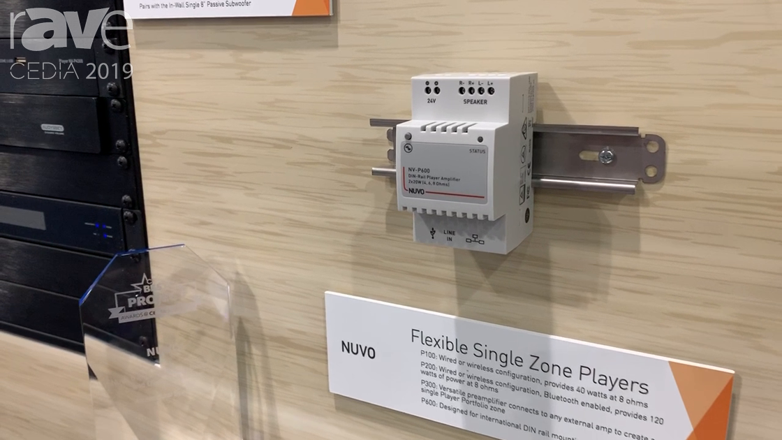 CEDIA 2019: Nuvo Overviews NV-P600 DIN-Rail Single Zone Player