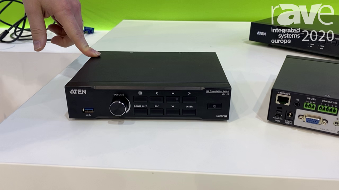 ISE 2020: ATEN Expos Its VP2120 and VP1421 Presentation Switchers for Meeting/Huddle Rooms