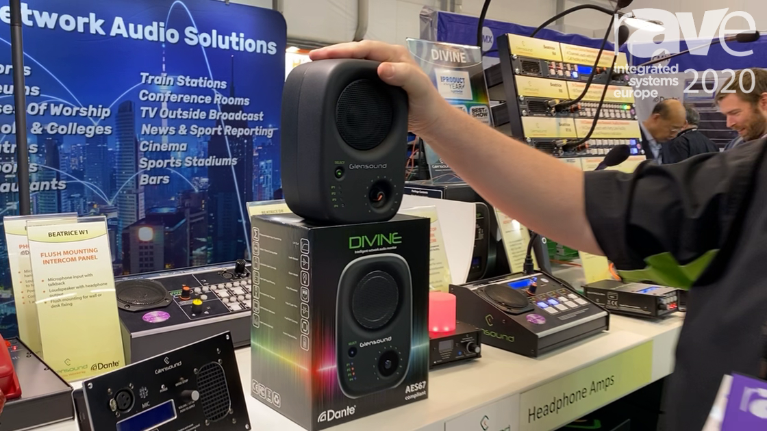 ISE 2020 Glensound Discusses Danteenabled Divine Monitor Speaker