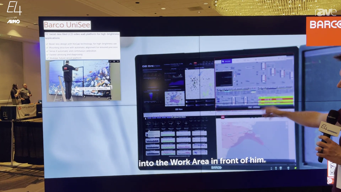E4 Experience: Barco Demos UniSee Videowall with Bezel-Less Design with NoGap Technology