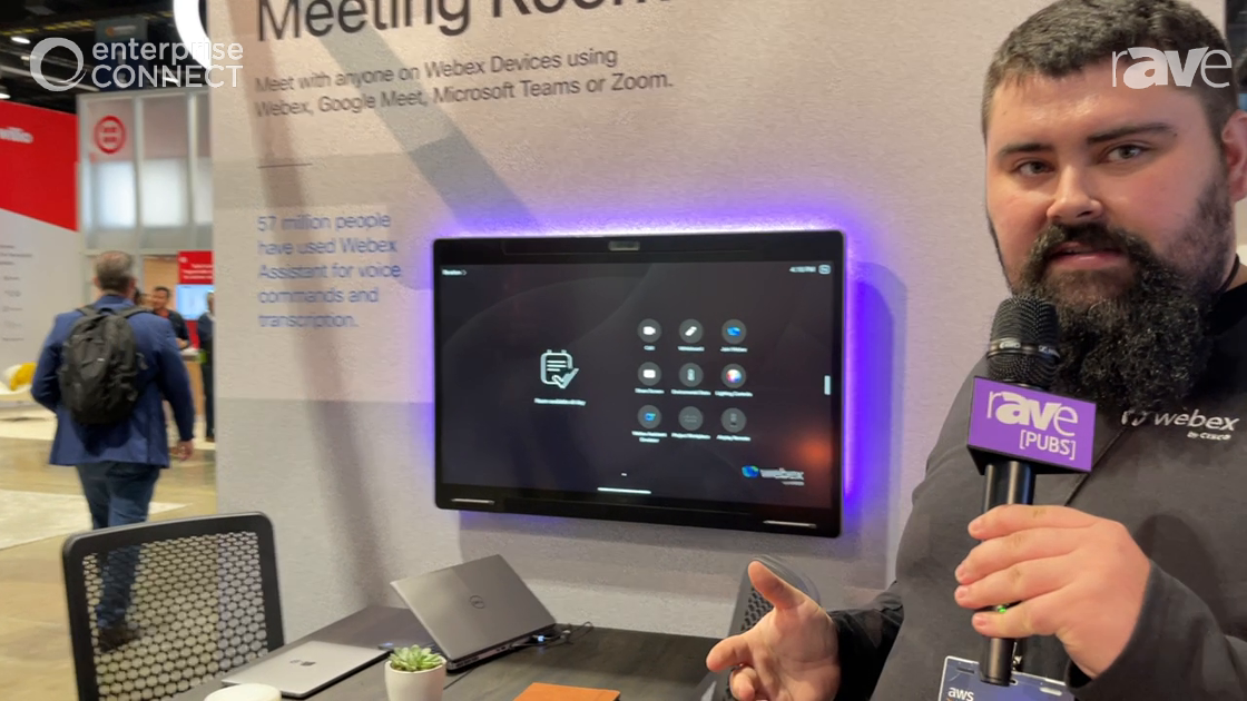 EC 2022: Webex By Cisco Demos Webex Board Pro with Integration, Lighting Control and Screen Share