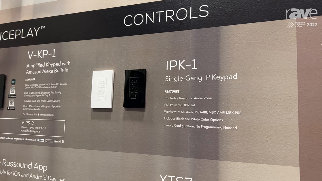 ISE 2022 Russound Adds Programless IPK1 PoE SingleGang IP Keypad That Connects to a Home