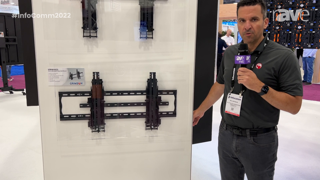 InfoComm 2022: Crimson AV Features Its VW4600G3 Ultra-Adjustable Video Wall Mount With Push-In/Out