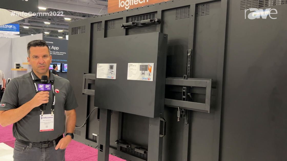 InfoComm 2022: Crimson AV Highlights Its M90 Heavy Duty Mobile Cart for Displays Up to 90″