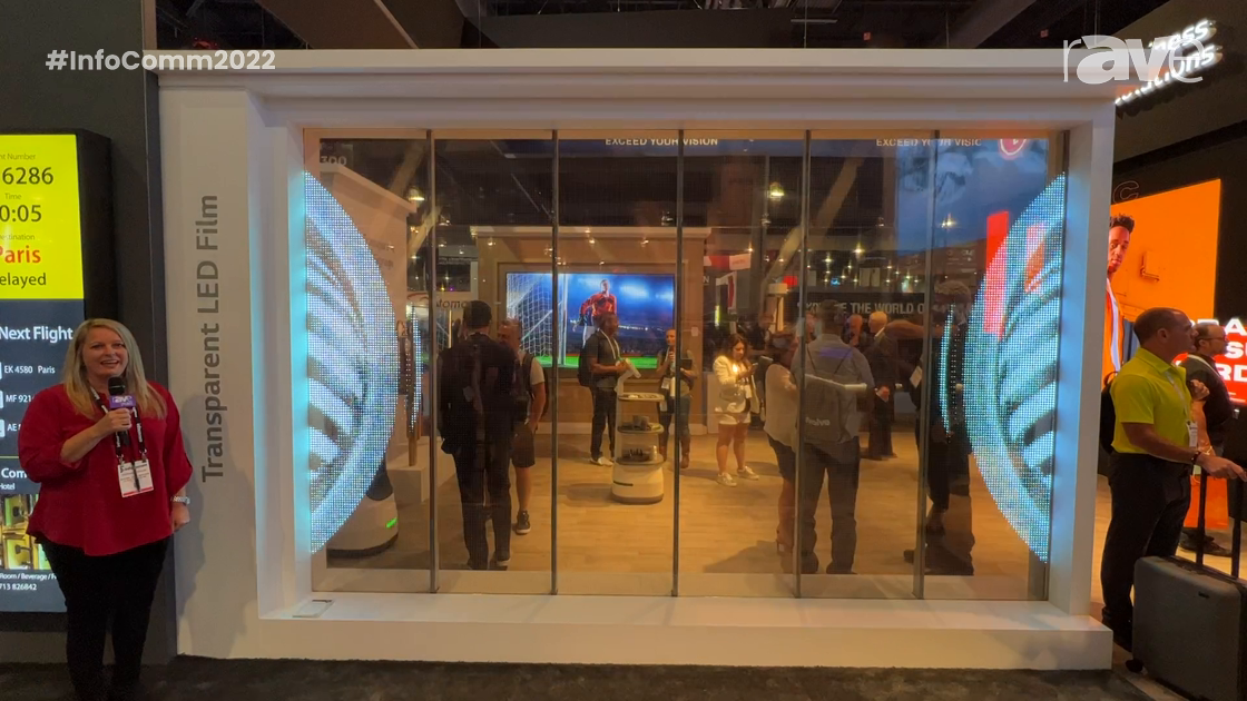 InfoComm 2022: LG Electronics Features Transparent LED Film, a 14mm Pixel Pitch Peel-n-Stick Product