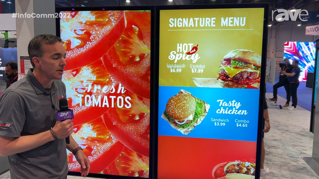 InfoComm 2022: Peerless-AV Features Its KOF555 Outdoor Digital Menu Boards With Fan-Cooled Shelving