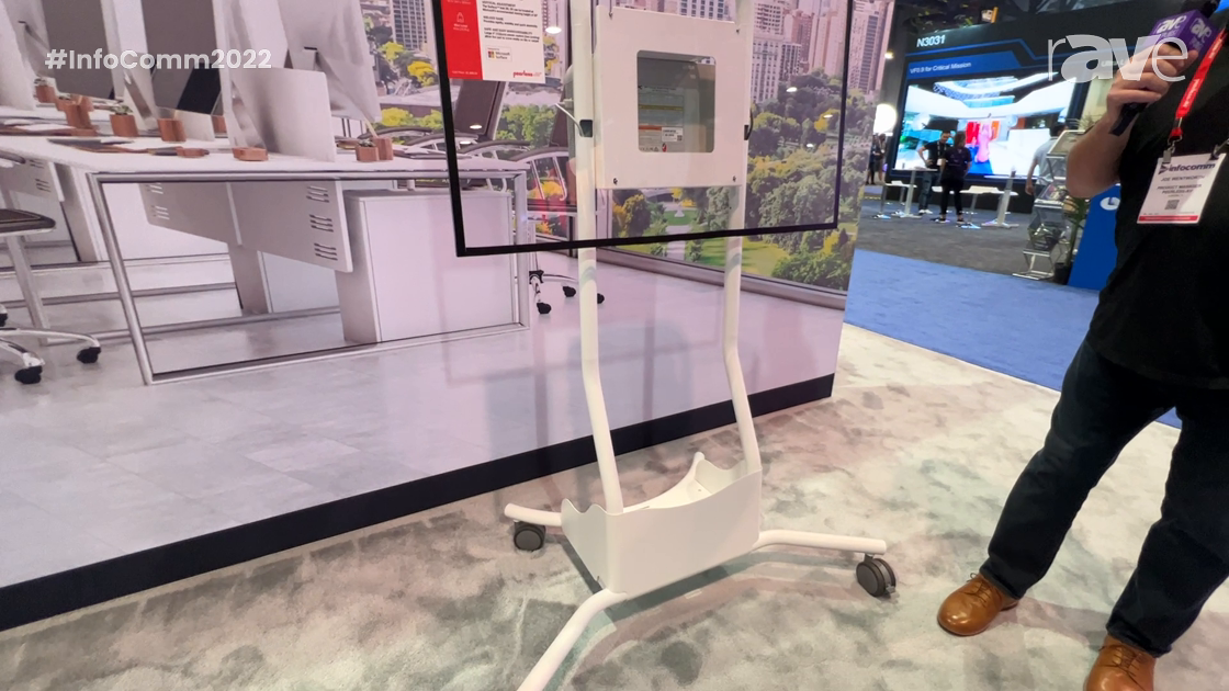 InfoComm 2022: Peerless-AV Shows SR560-HUB2 Cart for Microsoft Surface Hub 2S With Onboard UPC