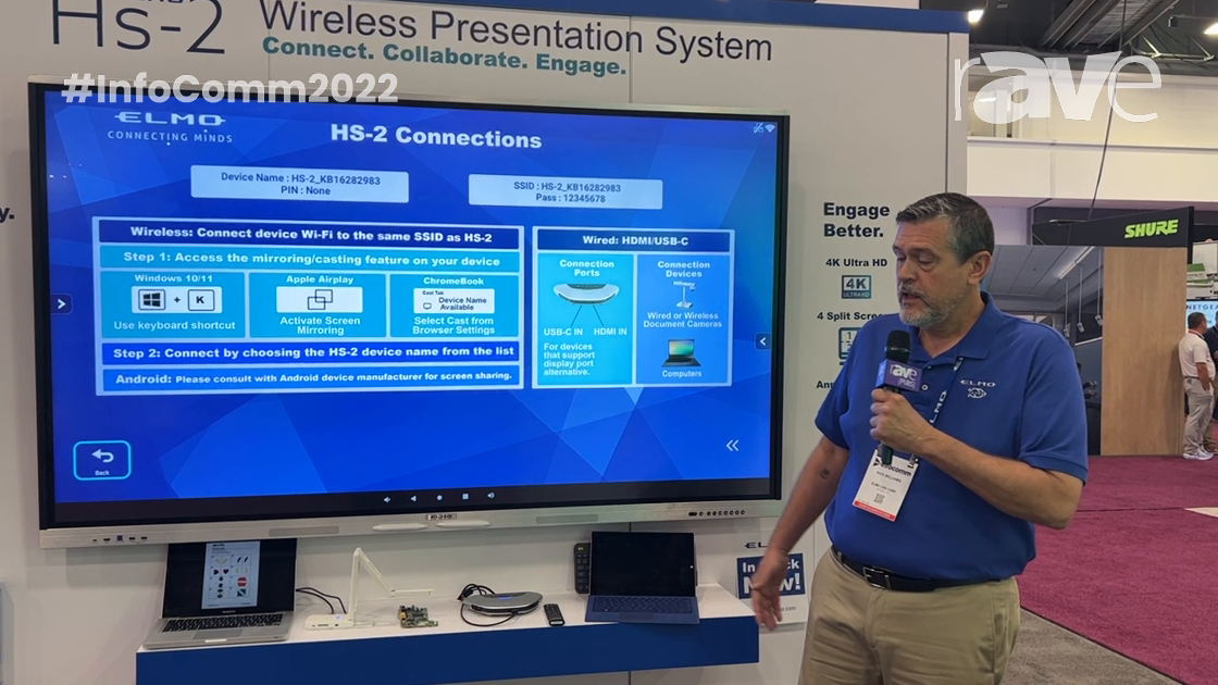 InfoComm 2022: ELMO Debuts HS-2 Collaborative Wireless Presentation Hub for Up to Four BYODs at Once
