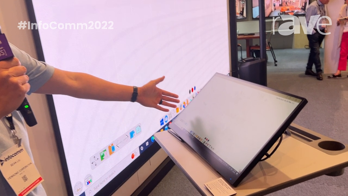 InfoComm 2022: ViewSonic Demos 24-Inch ID2456 Lectern Podium and Touch Monitor Connected to dvLED