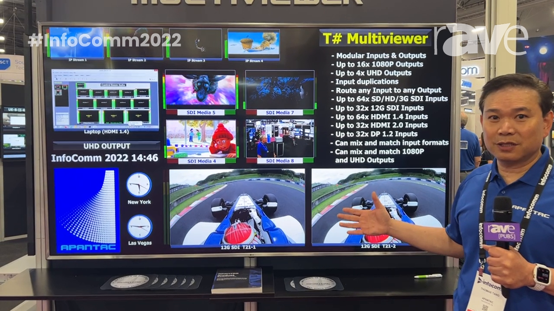 InfoComm 2022: Apantac Demos T-Sharp Mix-and-Match Multiviewer with Unique Simultaneous Video Types