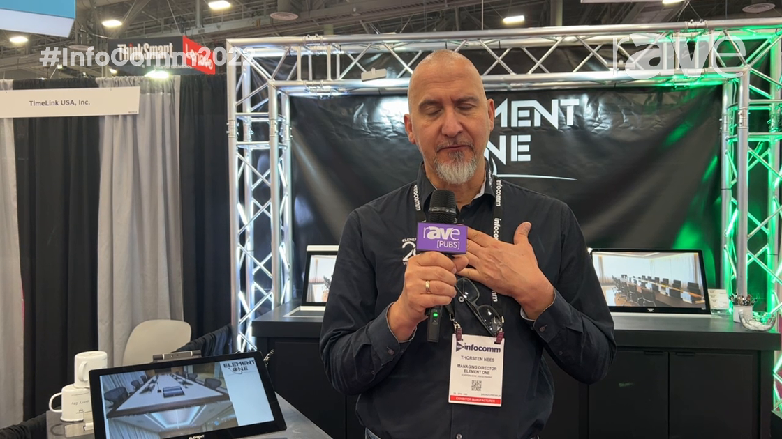 InfoComm 2022: Element One Demos FOLD Retractable Touchscreen Monitor with RotoCam Camera Added