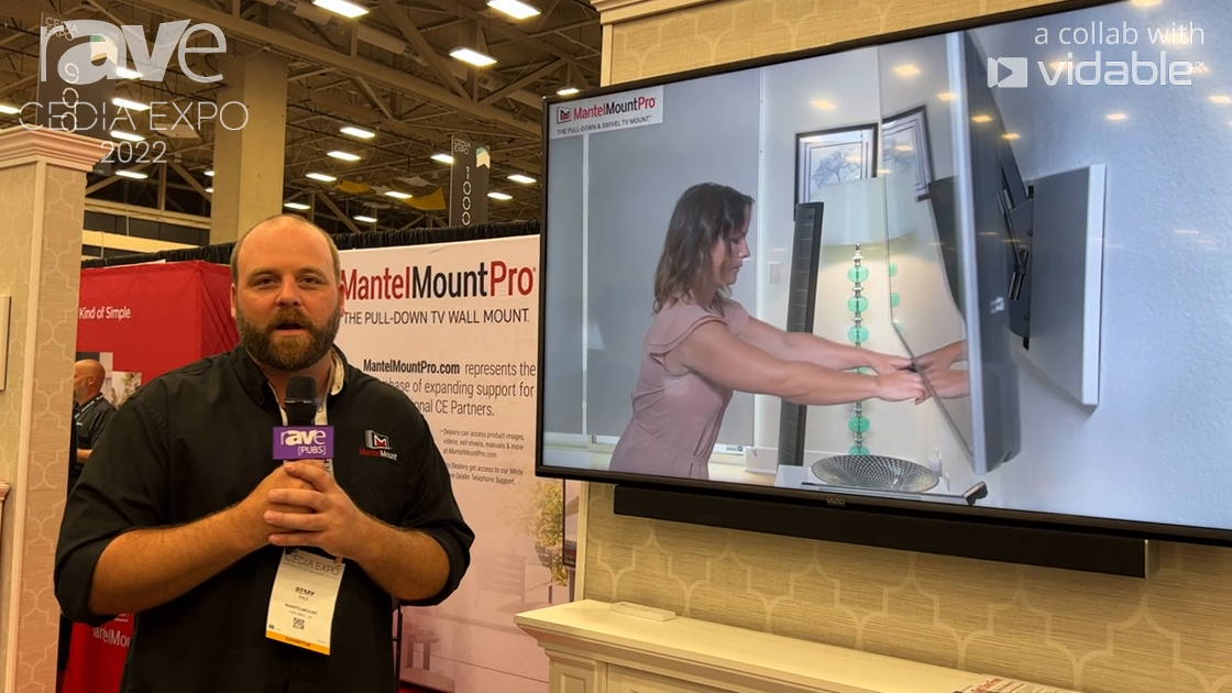 CEDIA Expo 22: MantelMount Shows MantelMount Pro Drop-Down Theater Mount for Above Fireplaces