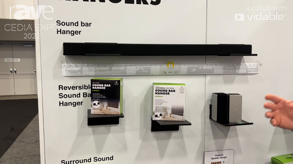 CEDIA Expo 22 Hangman Products Outlines SBH6 Sound Bar Hanger With 4