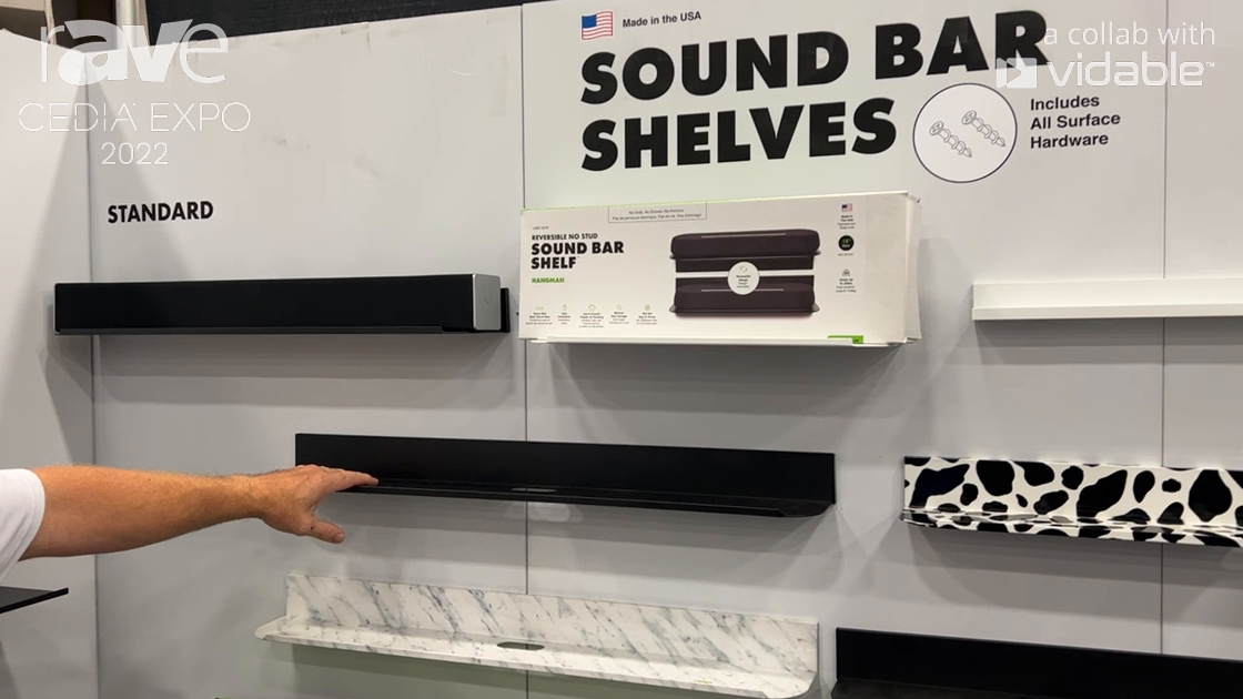 CEDIA Expo 22: Hangman Products Presents Sound Bar Shelves in 4″, 6″ Depth Options