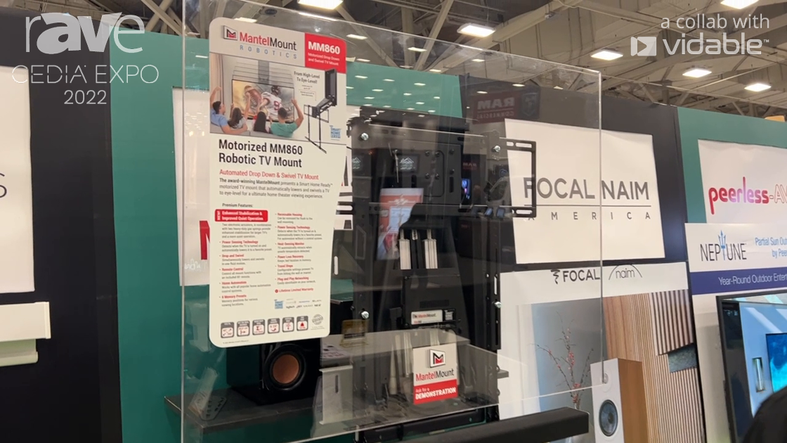 CEDIA Expo 22: MantleMount Features MM860 Motorized Robotic TV Mount