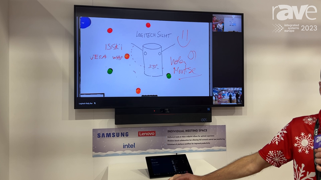 ISE 2023: Lenovo Demonstrates ThinkSmart One Collaboration Bar on TD SYNNEX Maverick Stand