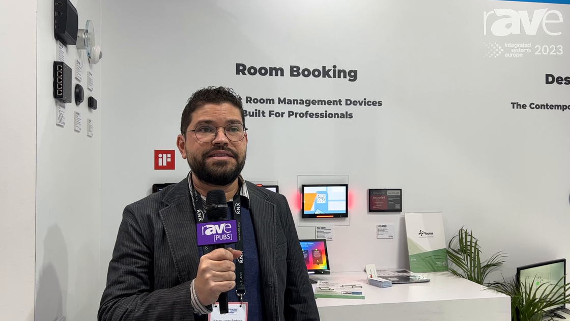 ISE 2023: Voome Talks Room Booking System and Digital Signage Integration on Qbic Stand