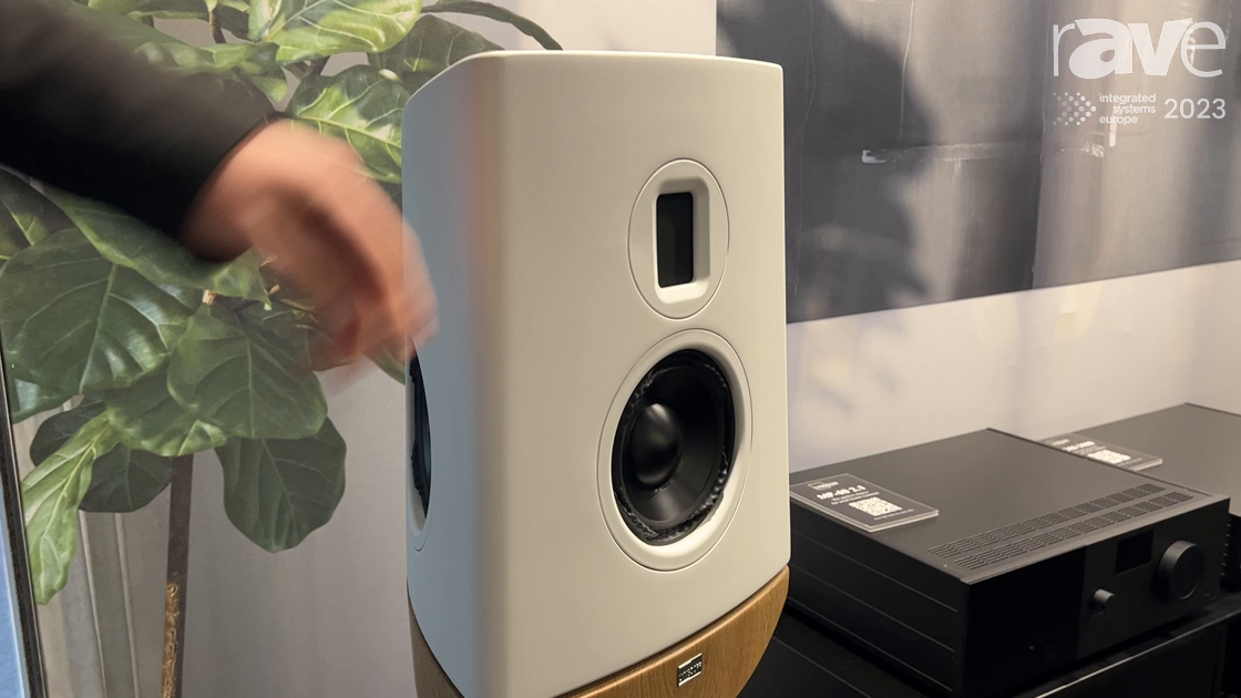 ISE 2023 Lyngdorf Audio Exhibits CUE100 HighEnd Audio Loudspeaker on