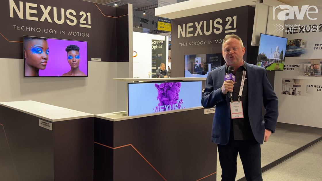 ISE 2023: Nexus 21 Shows L-65 Series of Pop-Up TV Lifts with Swivel Mechanisms