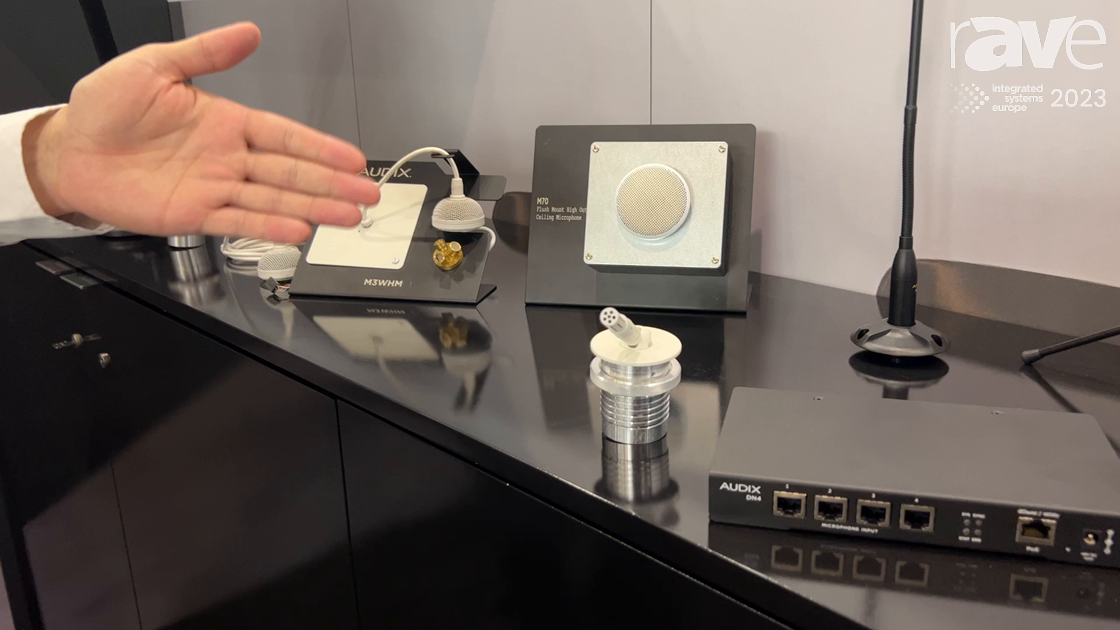 ISE 2023: AUDIX Showcases M45 Shotgun Ceiling Conference Mic and DM4 Four-Channel Dante Onramp Box
