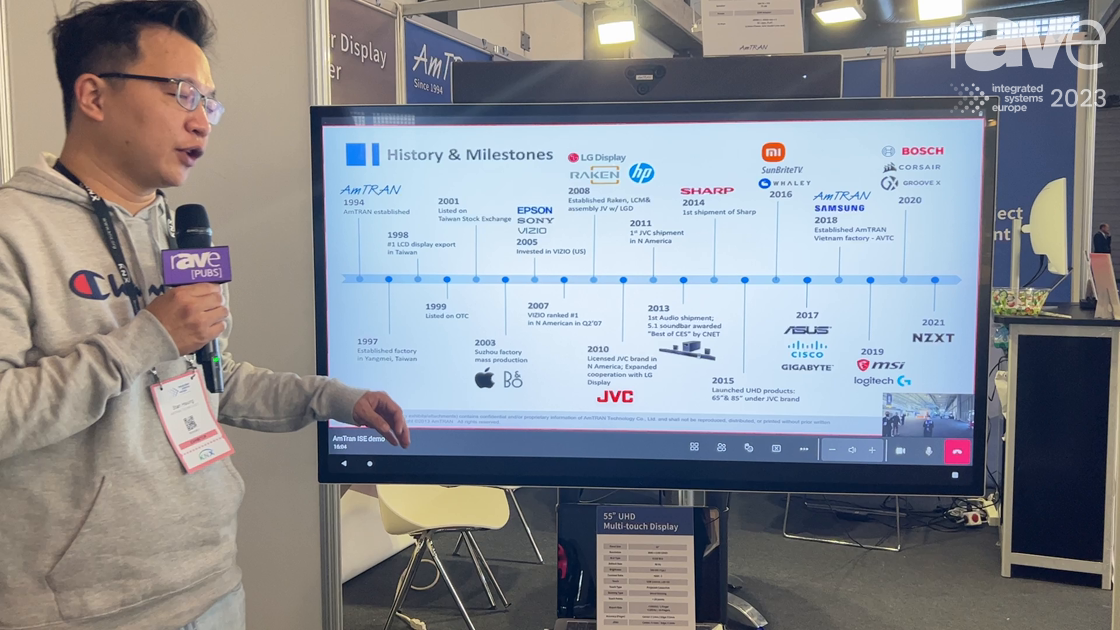 ISE 2023: AmTran Technology Demos Interactive 55″ Inch Flat Panel Display