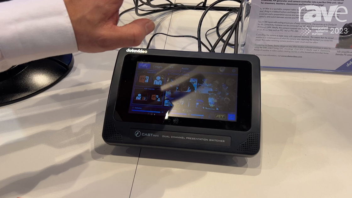 ISE 2023: Datavideo Showcases iCast Mini Dual-Channel 4K Presentation Switcher