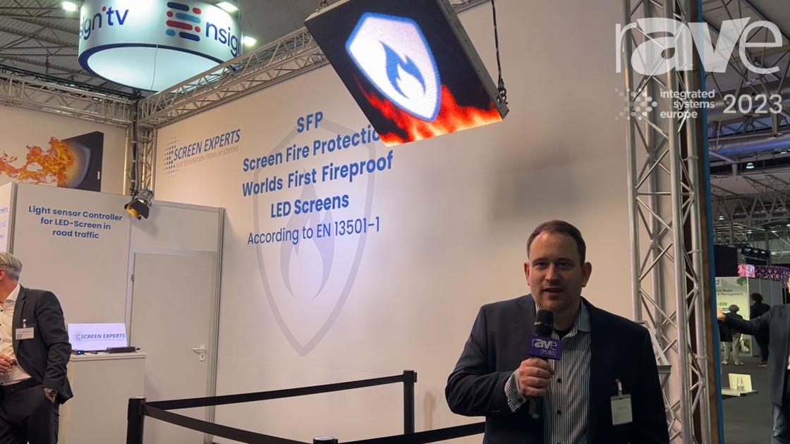 ISE 2023: Screen Experts Exhibits Fireproof dvLED Screen Display (According to European EN 13501-1)
