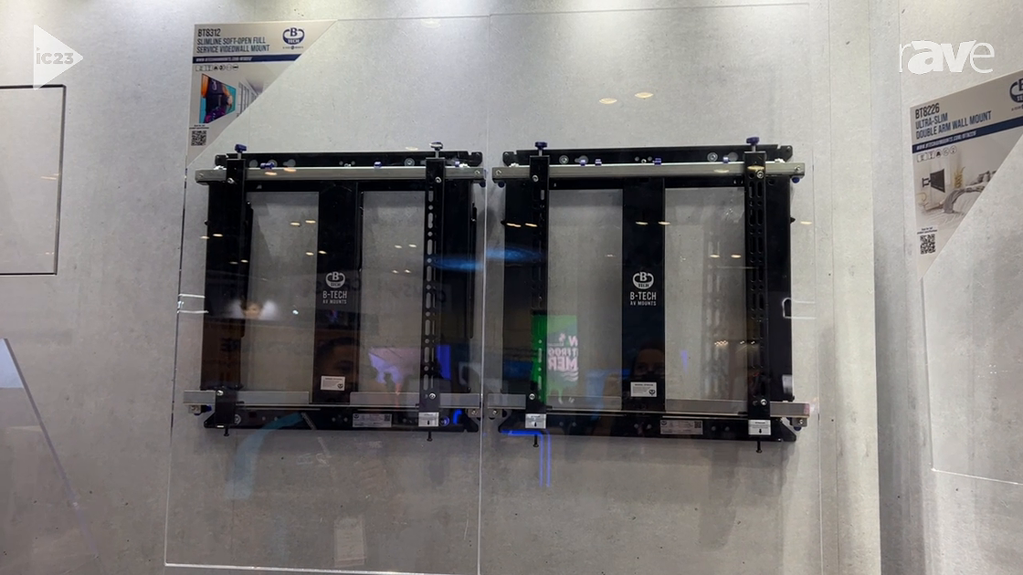 InfoComm 2023: B-Tech AV Mounts Showcases BT8312 Slimline Soft-Open Full Service Videowall Mount