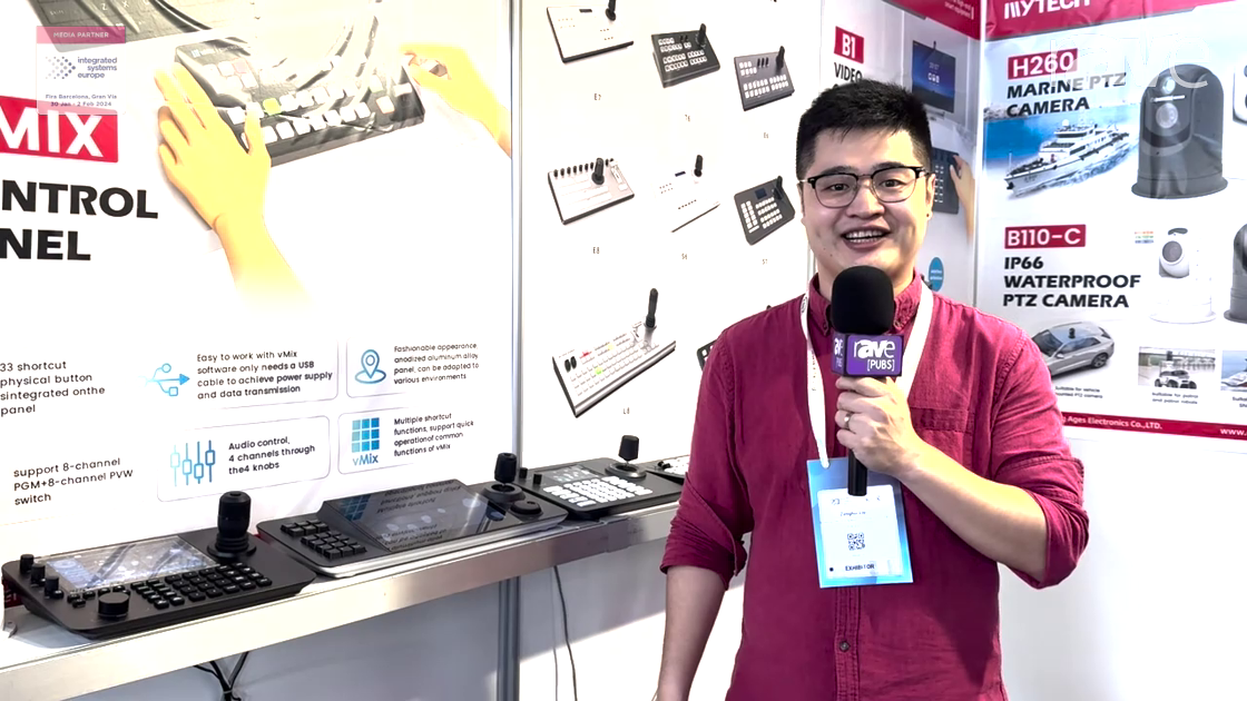 ISE 2024: MYTECH China Shows V1 JoyStick Controller with 10-Inch Touchscreen for PTZ Camera