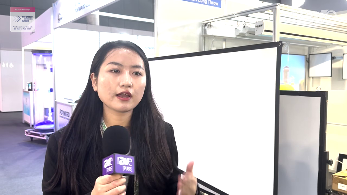 ISE 2024: Huizhou Telon Audio&Visual Equipment Features PET ALR UST Floor Rising Projection Screen