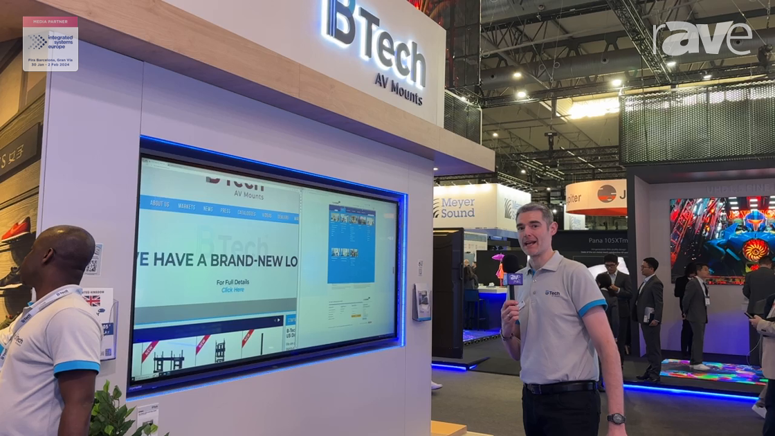 ISE 2024: B-Tech AV Mounts Shows BT9922 Heavy Duty Pop-out Wall Mount For XXL Displays