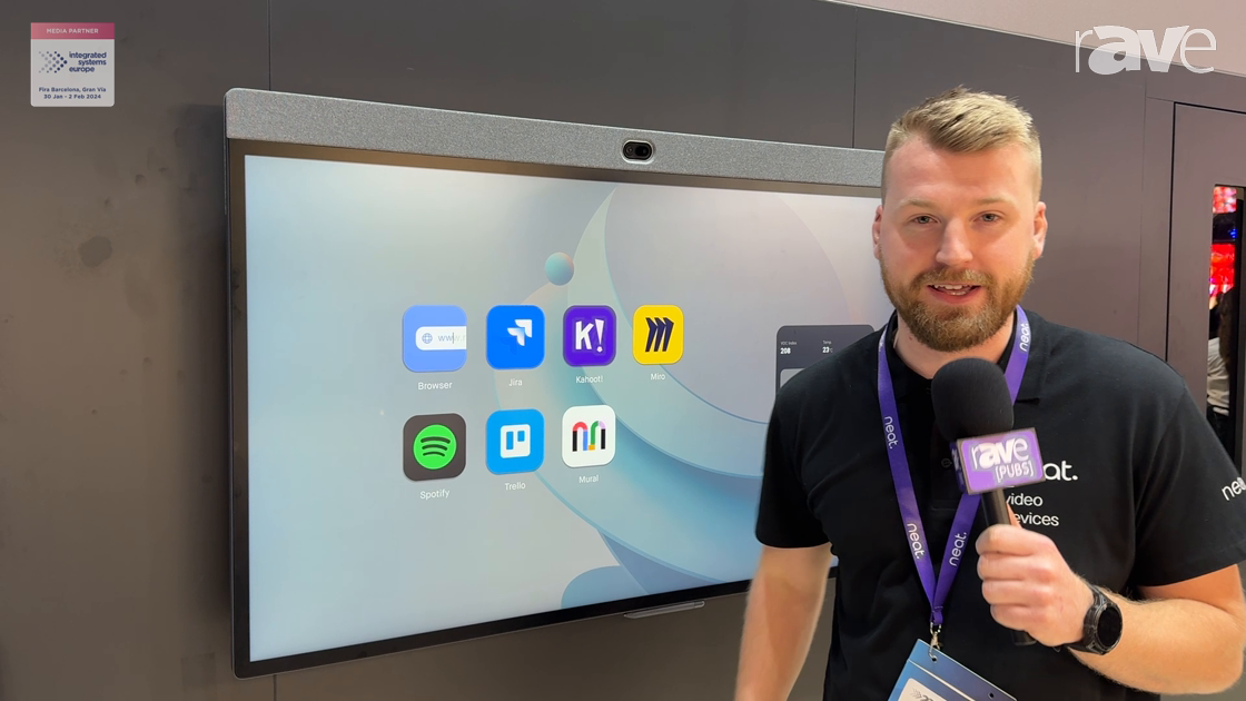 ISE 2024: Neat Demos App Hub on Neat Board 50 on Adaptive Wall Mount