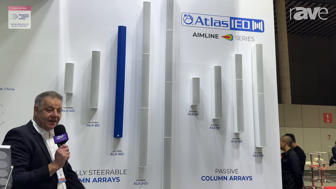 ISE 2024: AtlasIED Highlights Aimline Series of Passive or Active Steerable Column Arrays