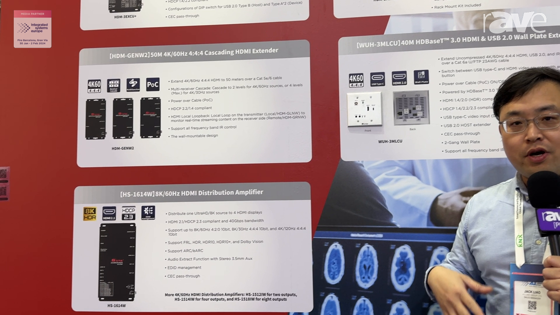 ISE 2024: AV LINK Group Shows HDM-GENW2 HDMI Extender/Splitter, WUH-3MLCU HDMI HDBaseT Wall Plate