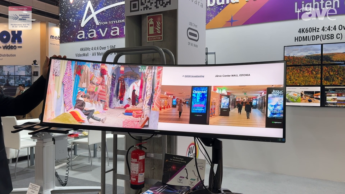 ISE 2024: Aavara Features Adjustable Curved Monitor Stand for Up to 49″