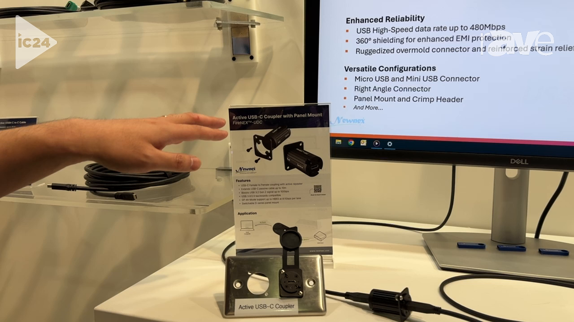 InfoComm 2024: Newnex Demonstrates 480 Mbps Active USB-C Coupler with Panel Mount