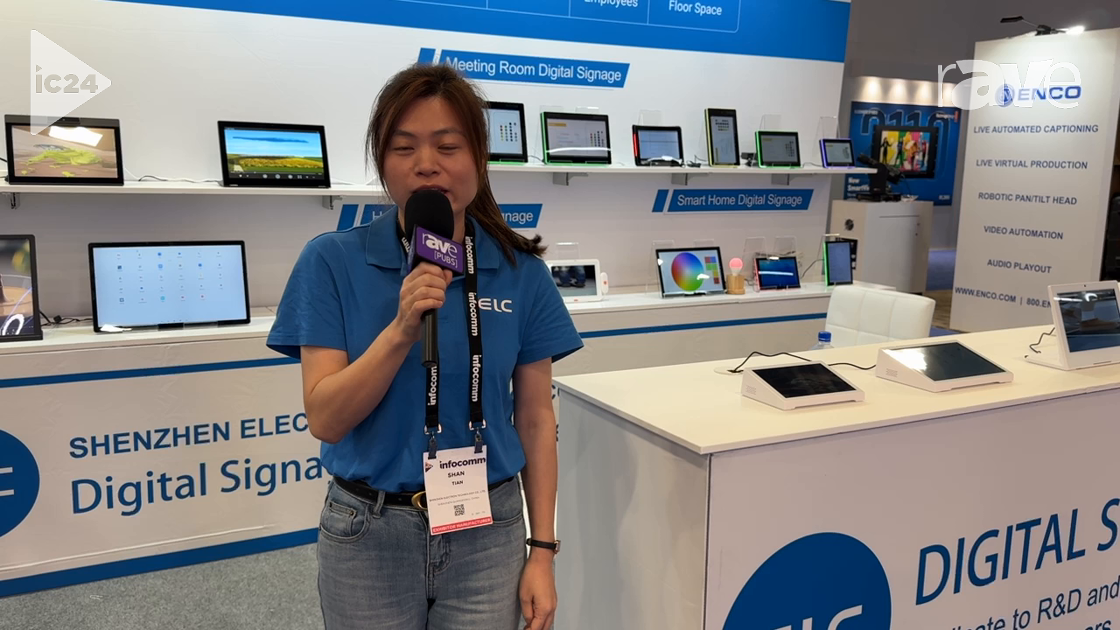 InfoComm 2024: ELC Shows Slim 22″ Android Display With Integrated Microphones