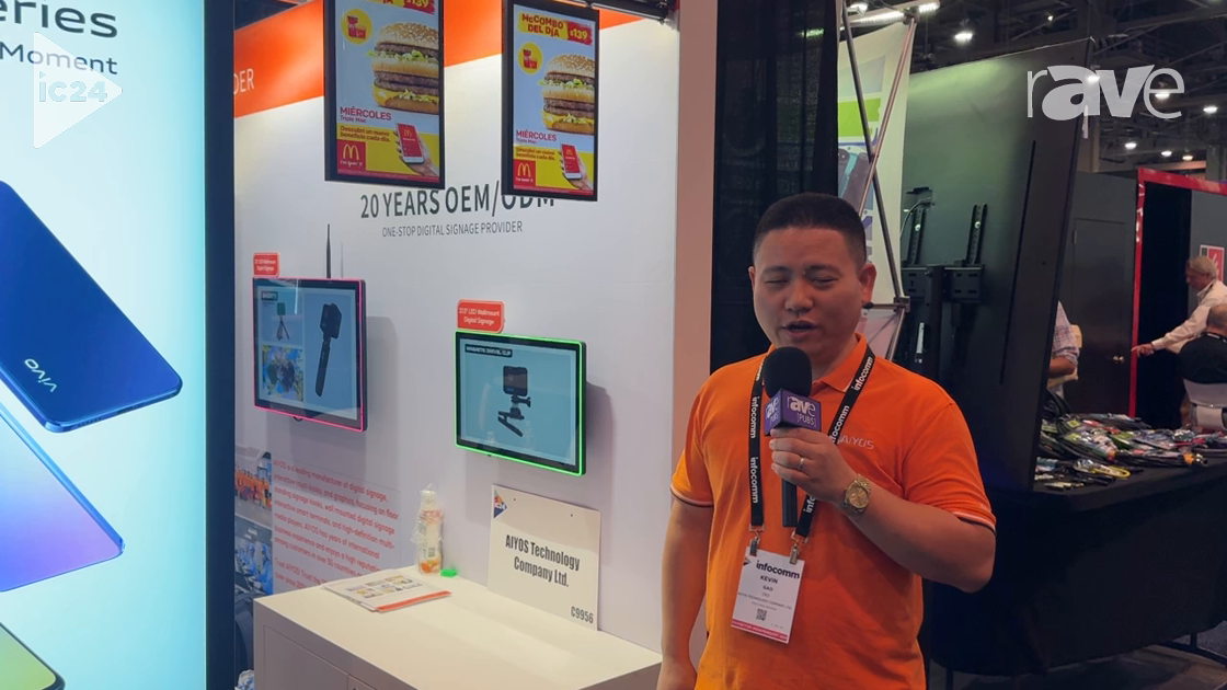 InfoComm 2024: Aiyos Technology Features 15.6″ Double-Sided Sliding Smart IPS Display for Retail