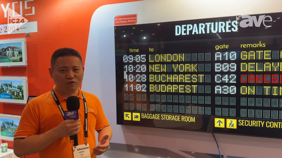 InfoComm 2024: Aiyos Technology Shows 65″, 1500-Nit Ultra-Narrow Bezel LCD Display