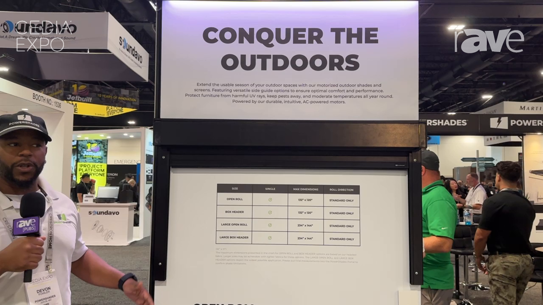 CEDIA Expo 2024: PowerShades Showcases Outdoor Shades With Open Roll or Box Header
