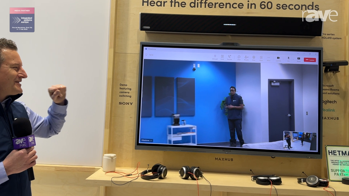 ISE 2025: Nureva Shows Live demo of HDL410 with Camera Switching Capabilities In Large Room