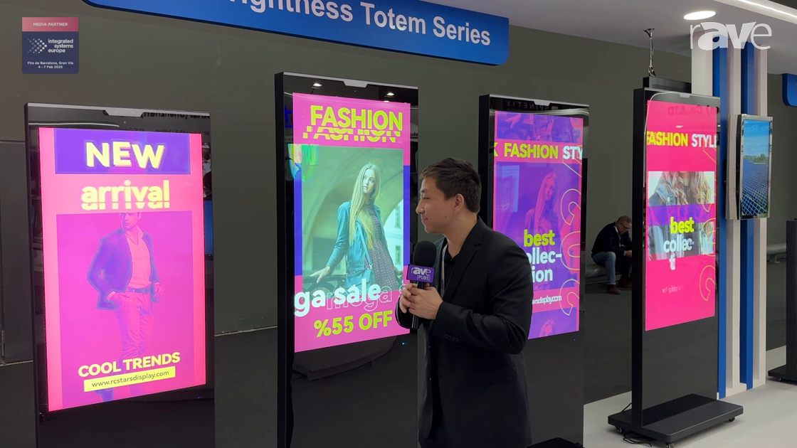 ISE 2025: Rcstars Presents High-Brightness Totem Series of Indoor Free-Standing Retail Displays