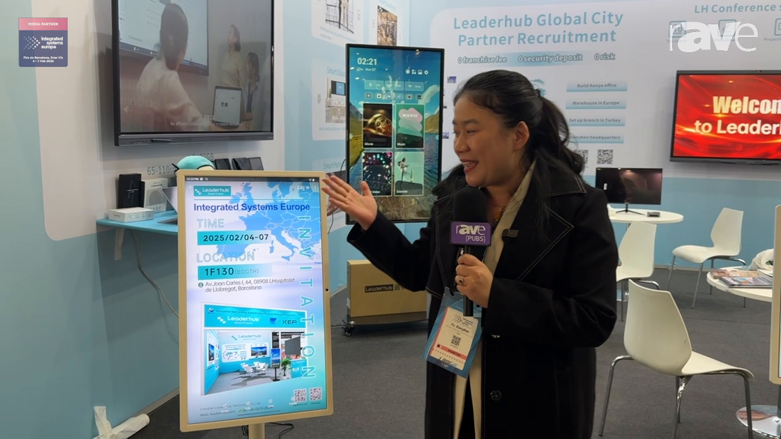 ISE 2025: Leaderhub Introduces Rotating Smart Screen with Battery Power and Built in Camera
