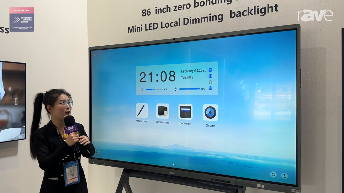 ISE 2025: YODA Views Demos 86″ Zero Bonding IFPD Mini LED Local Dimming Backlight Interactive Panel