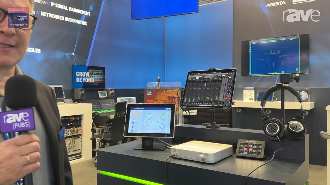ISE 2025: stagetec Showcases stagedrive 3-Point Multimedia Winch for Ceiling-Hung Microphones